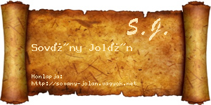 Sovány Jolán névjegykártya