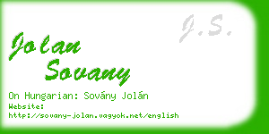 jolan sovany business card