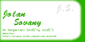 jolan sovany business card
